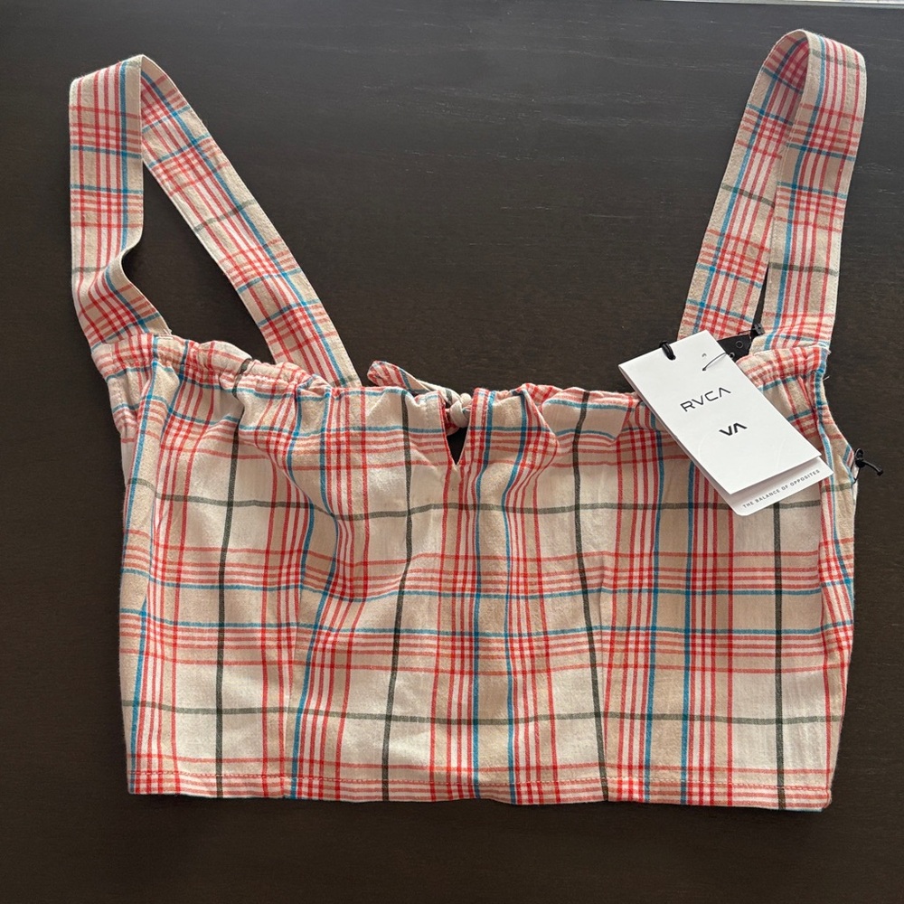 RVCA Multicolor Plaid Crop Top